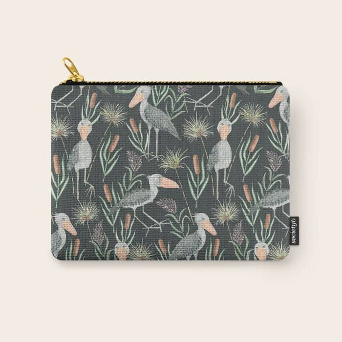 The Magnificent Shoebill Pattern Carry All Pouch
