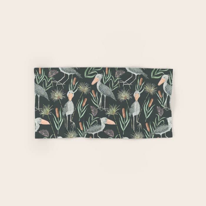 The Magnificent Shoebill Pattern Bath Towel