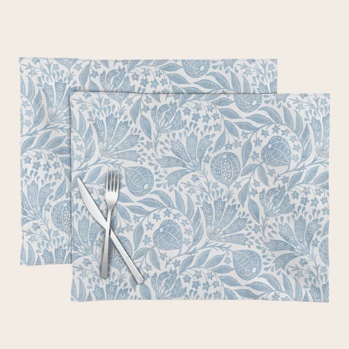 French Country Fig Garden In Blue Placemat