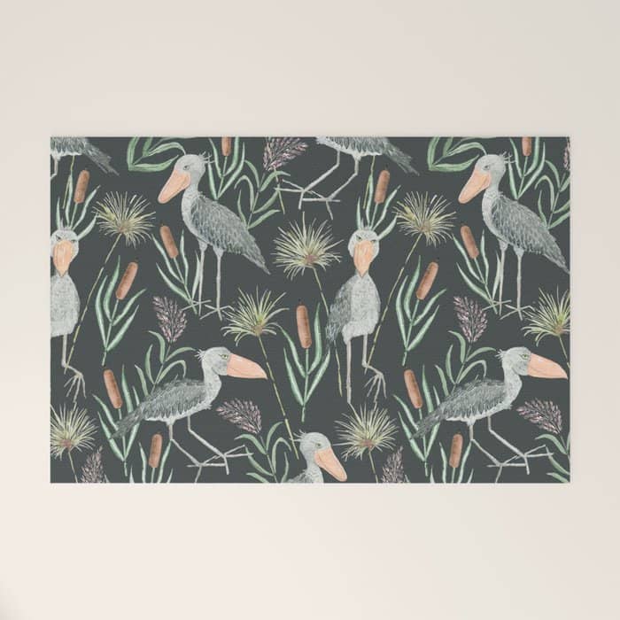 The Magnificent Shoebill Pattern Welcome Mat