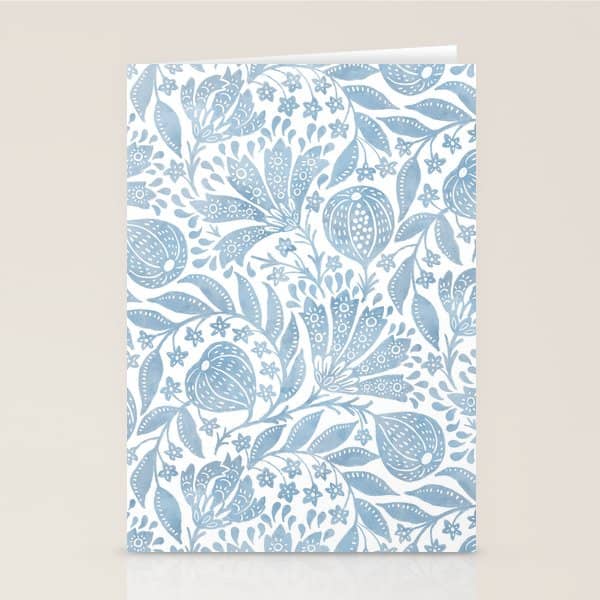French Country Fig Garden In Blue Stationery Card