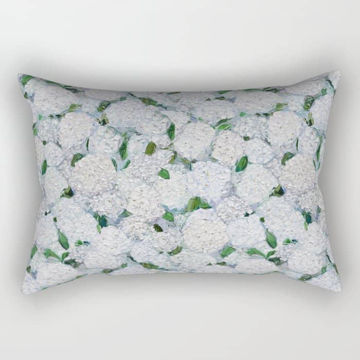 Annabelle Hydrangea Garden Rectangular Pillow