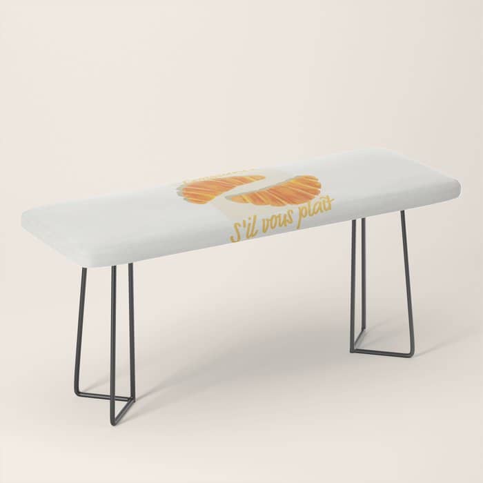 Croissants: Vintage Retro French Brunch Bakery Cafe Art Bench