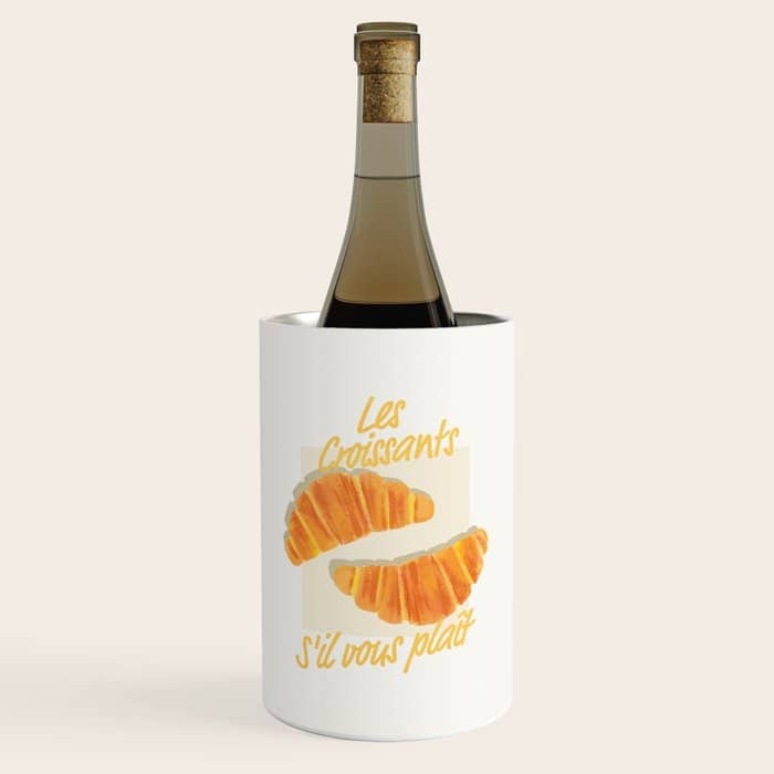Croissants: Vintage Retro French Brunch Bakery Cafe Art Wine Chiller