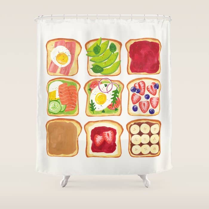 The Toast Club: Brunch Art Shower Curtain