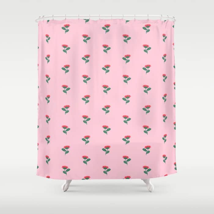 Art Nouveau Single Tropical Flower - Pattern Shower Curtain