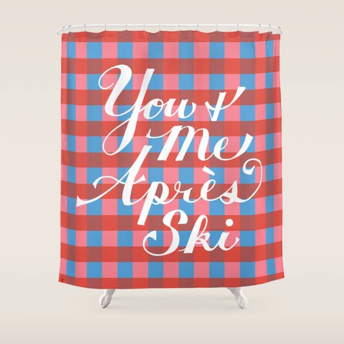 You And Me Apres Ski In Plaid Shower Curtain