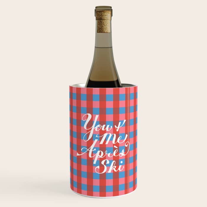 You And Me Apres Ski In Plaid Wine Chiller