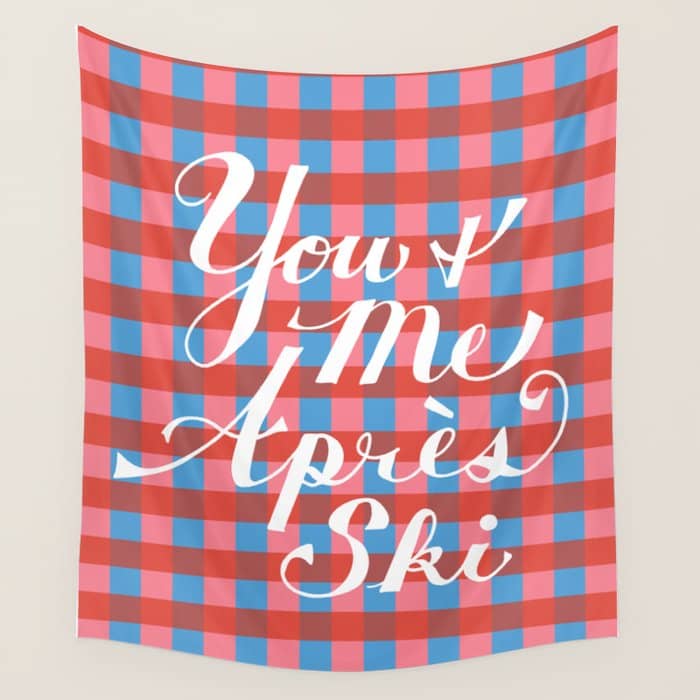You And Me Apres Ski In Plaid Wall Tapestry