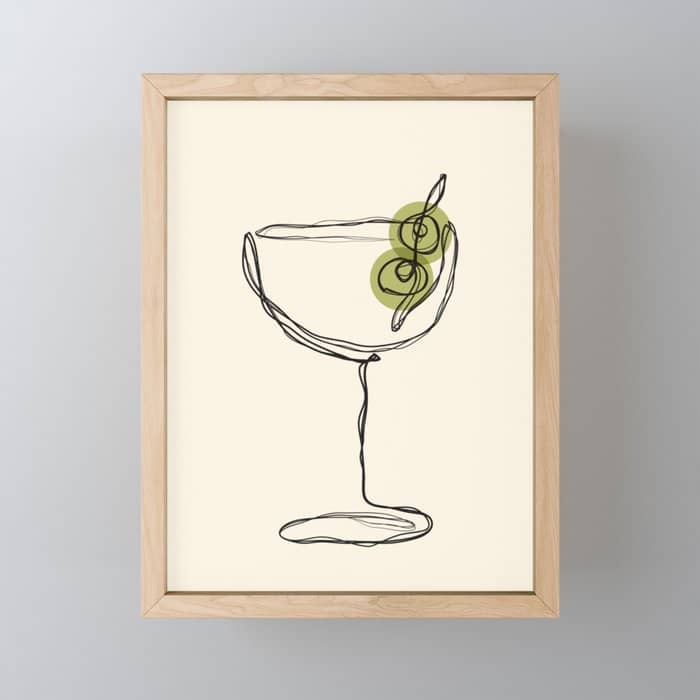 Dirty Martini Cocktail Drink Mini Art Print