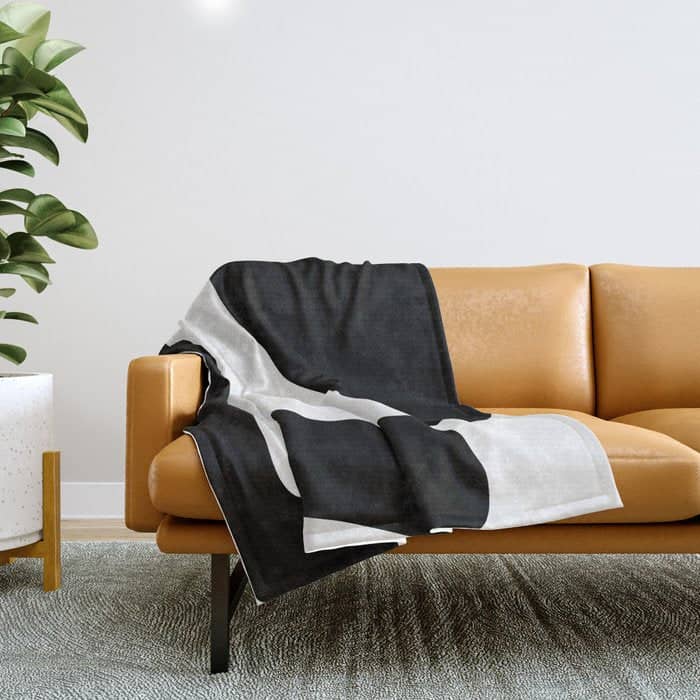 Minimalist Black And White 82 Throw Blanket