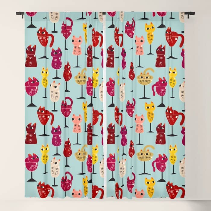 Feline Wine - Cats In Wine Glasses Window Curtain