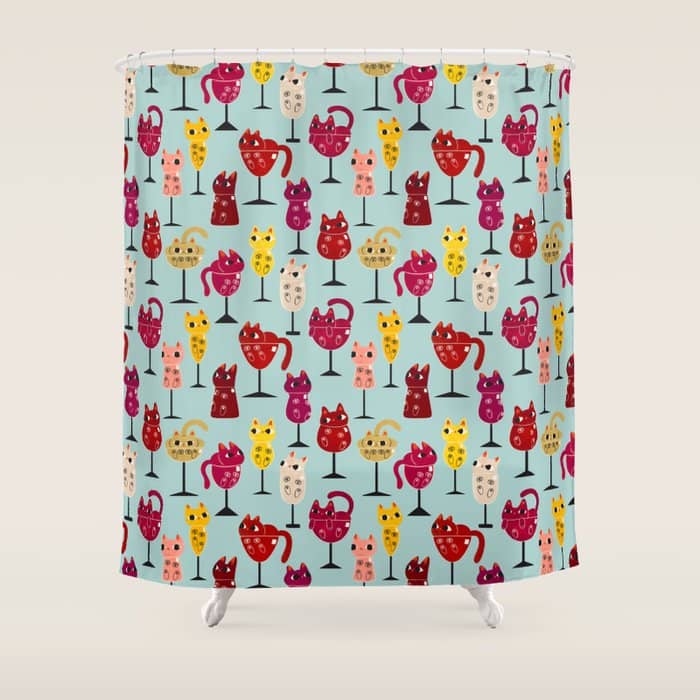 Feline Wine - Cats In Wine Glasses Shower Curtain