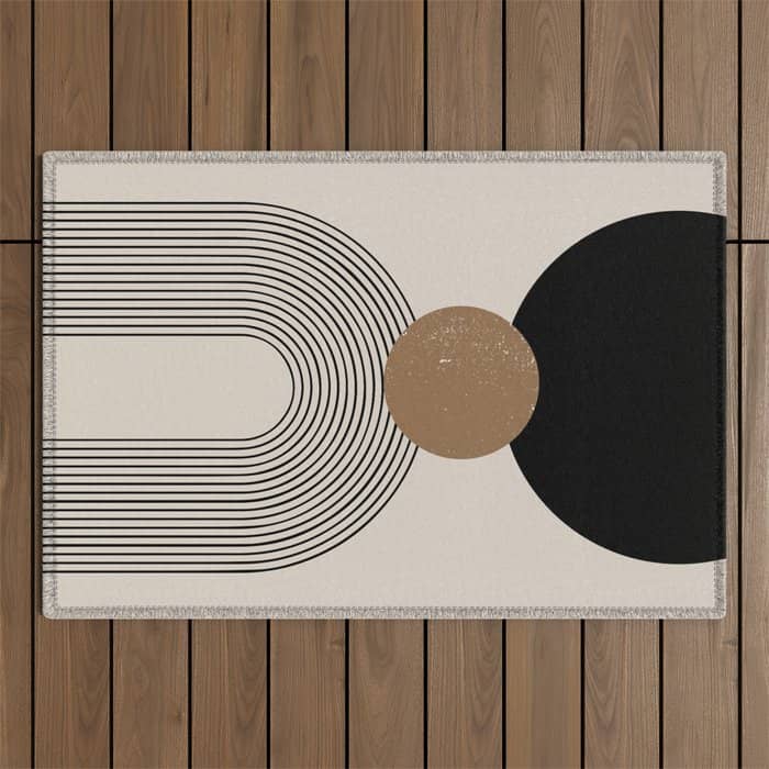 Mid Century Modern Abstract Art 10 Outdoor Rug