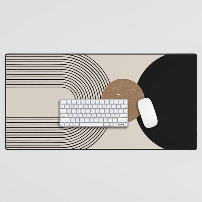 Mid Century Modern Abstract Art 10 Desk Mat