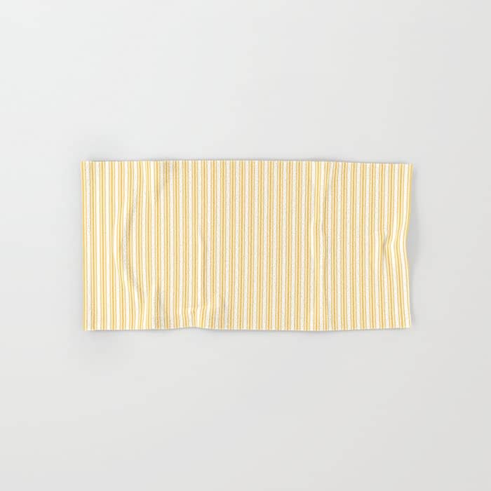 Classic Small Yellow Butter French Mattress Ticking Double Stripes Bath Towel