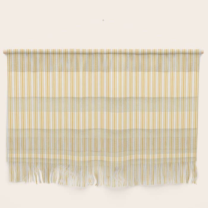 Classic Small Yellow Butter French Mattress Ticking Double Stripes Wall Hanging