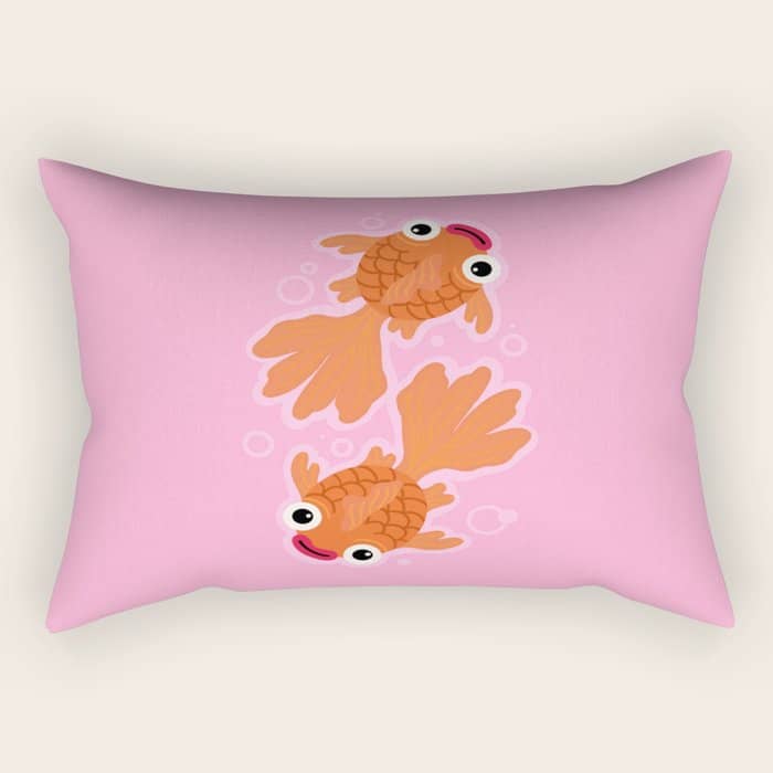 Goldfish Cute Kawaii Fish Rectangular Pillow