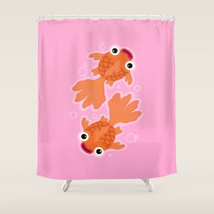 Goldfish Cute Kawaii Fish Shower Curtain
