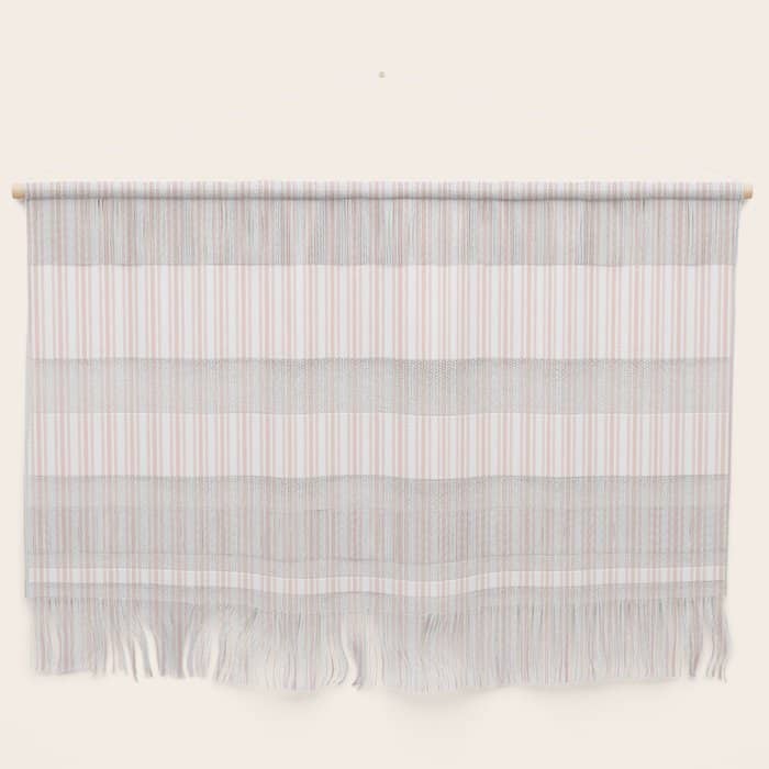 Classic Small Pink Rosebud Pastel Pink French Mattress Ticking Double Stripes Wall Hanging
