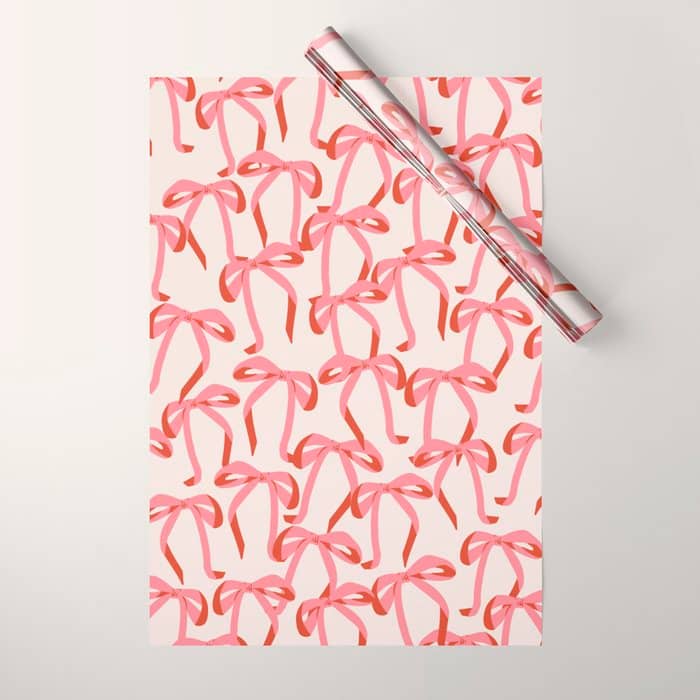 Pink Champagne Coquette Bows Wrapping Paper
