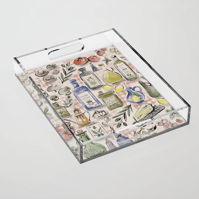 Cucina Italiana Food Recipe Acrylic Tray