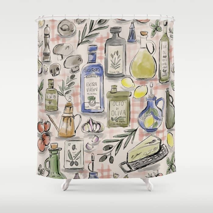 Cucina Italiana Food Recipe Shower Curtain