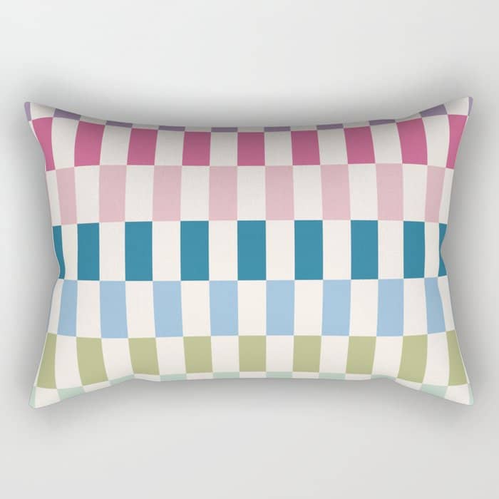 Retro Colorful Stripes Rectangular Pillow