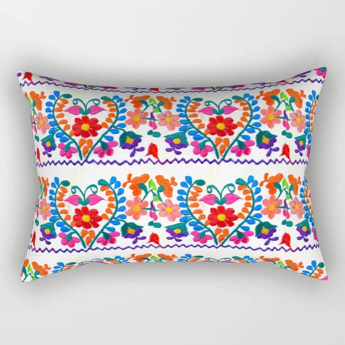 Mexican Fiesta Of Flowers  Rectangular Pillow