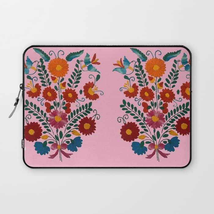 Mexican Blue Birds In Pink Laptop Sleeve