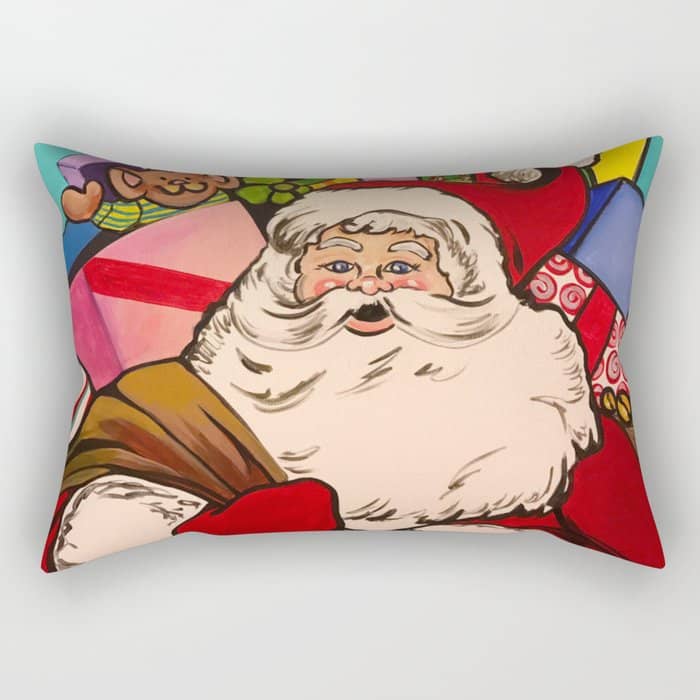 Santa Claus With Boxes Of Presents Rectangular Pillow