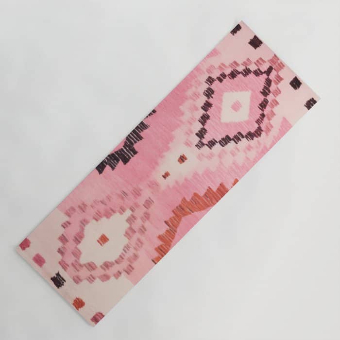 Moroccan Berber Rug Design No.60 - Multicolor, Pink Yoga Mat