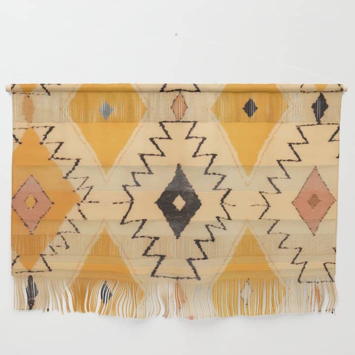 Moroccan Berber Rug Design No.75 - Yellow Wall Hanging