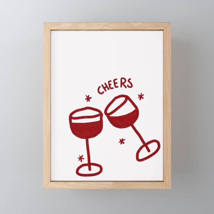 Cheers - Red Wine Glasses Mini Art Print