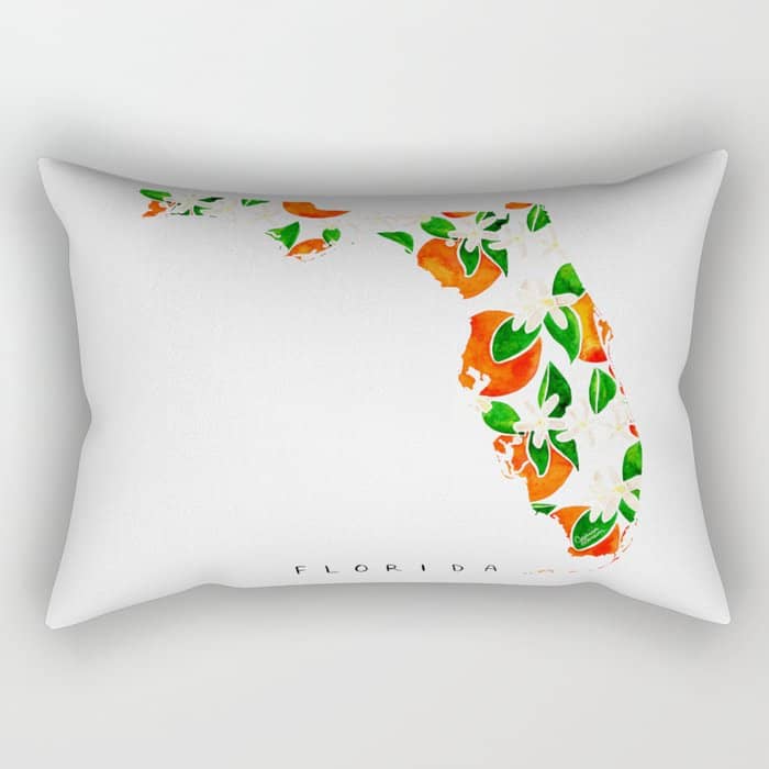 Florida State Flower - Orange Blossoms Rectangular Pillow