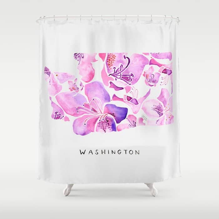 Washington State Rhododendron Shower Curtain