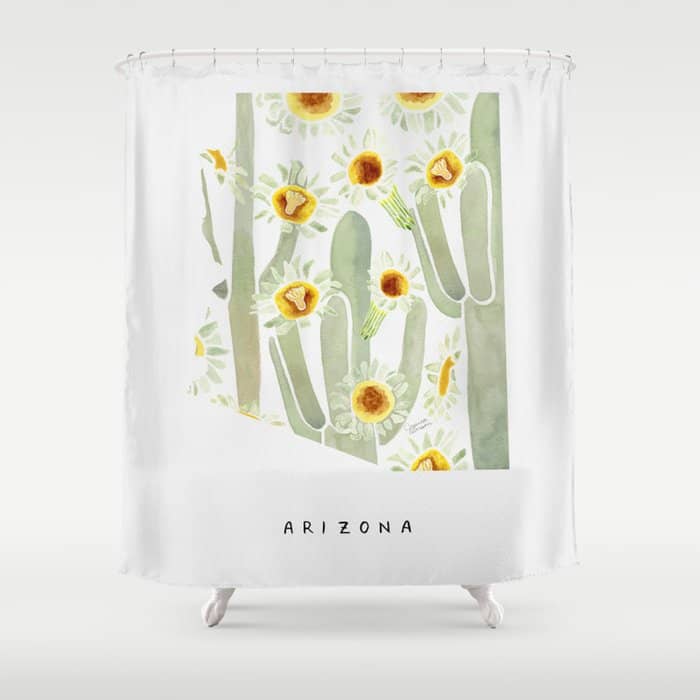 Arizona State Saguaro Cactus Blossoms Shower Curtain