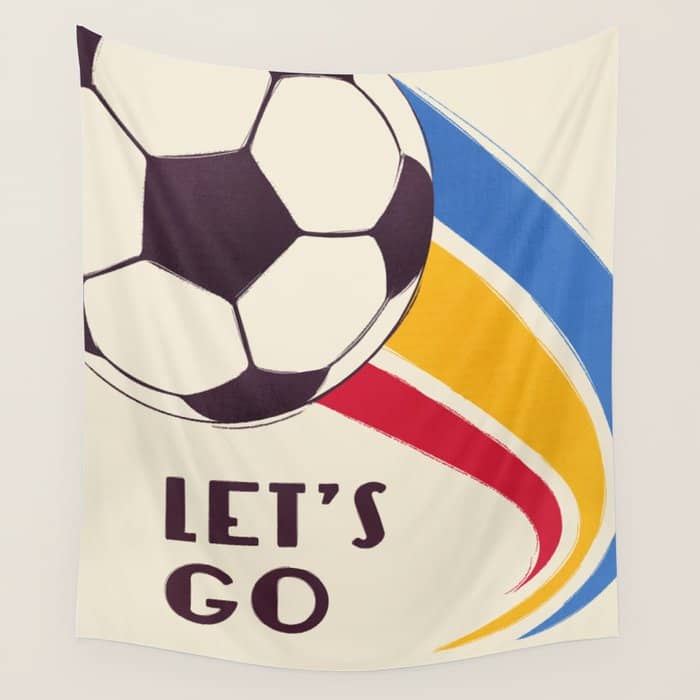 Let'S Go - Soccer Illustration Wall Tapestry