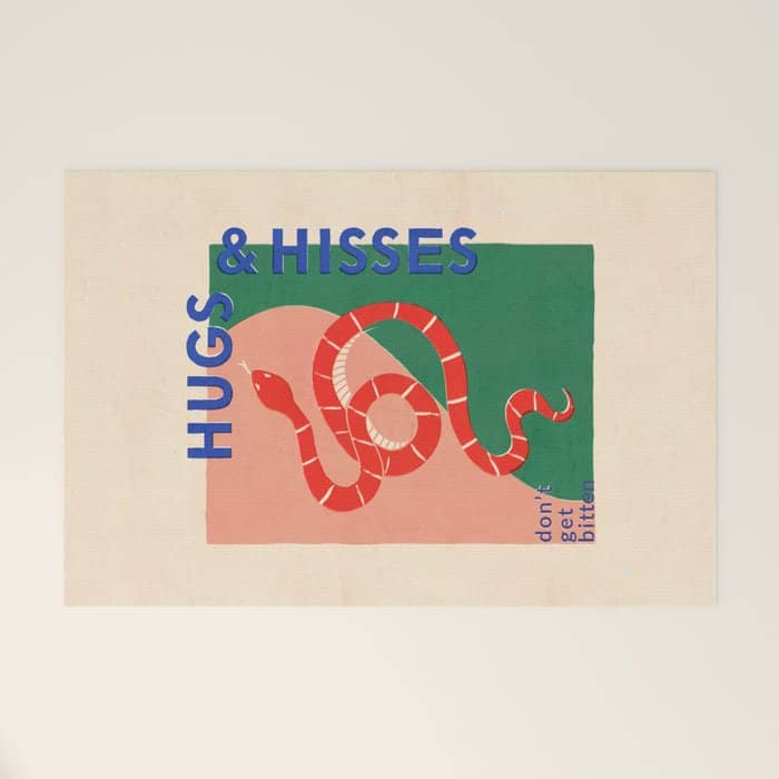 Vintage Snake, Retro Illustration And Typography  Welcome Mat
