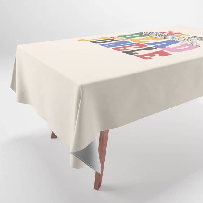 My Head Is A Jungle - Tiger Colorful Type Tablecloth