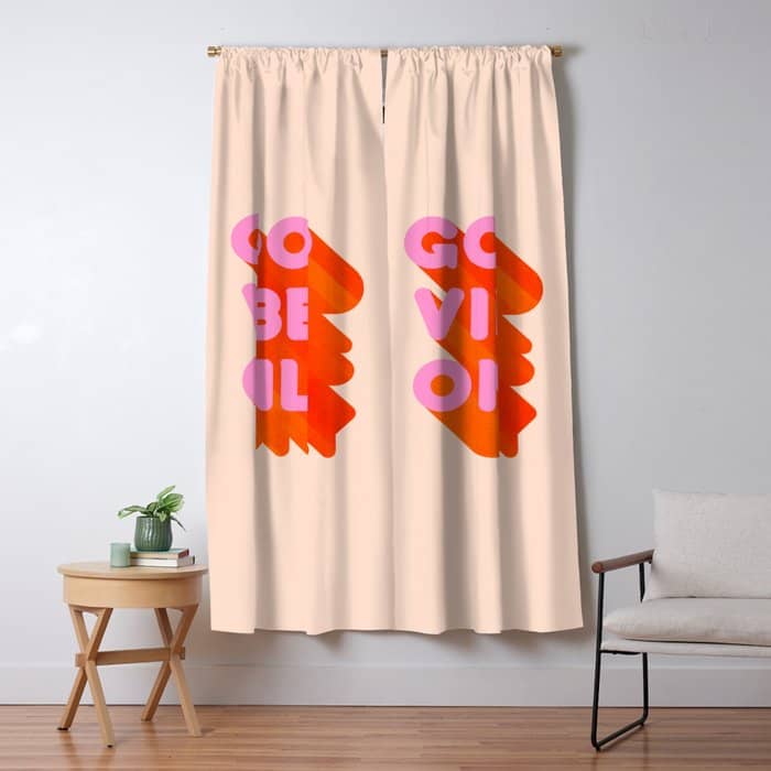 Good Vibes Only - Neon Colors Window Curtain