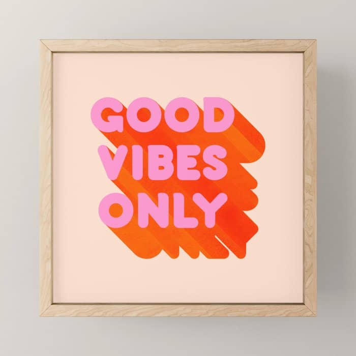 Good Vibes Only - Neon Colors Mini Art Print