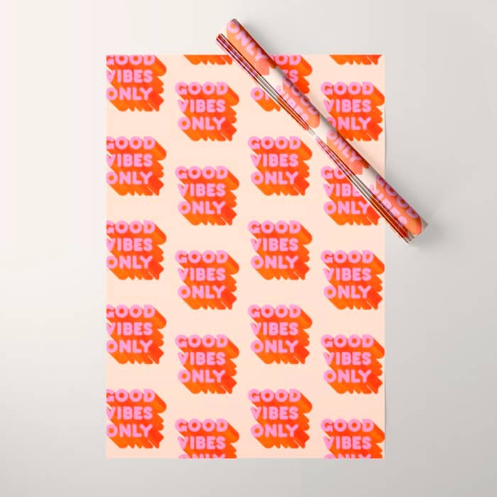 Good Vibes Only - Neon Colors Wrapping Paper