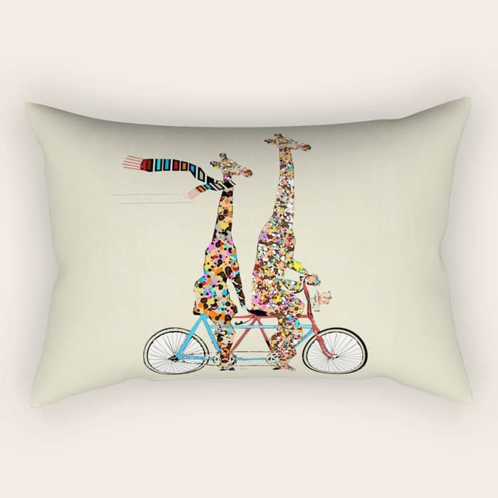 Giraffe Days Lets Tandem Rectangular Pillow