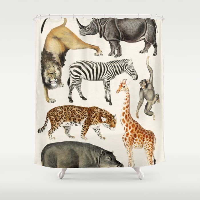Safari Animals Collection Shower Curtain