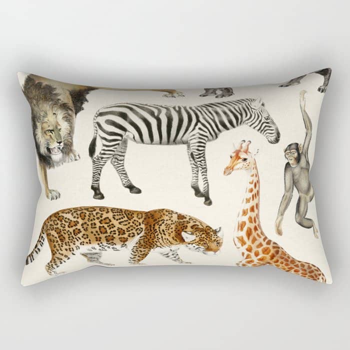 Safari Animals Collection Rectangular Pillow