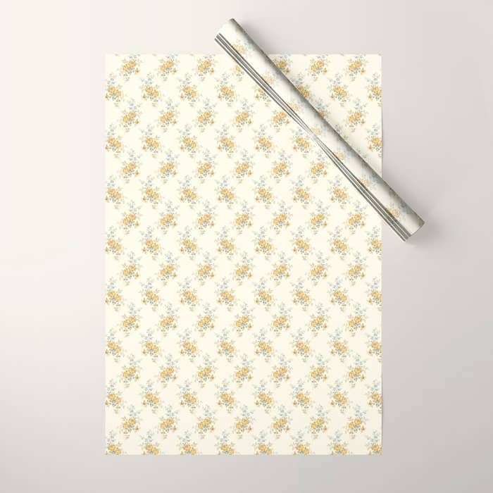 Vintage French Flower Cream Large Wrapping Paper