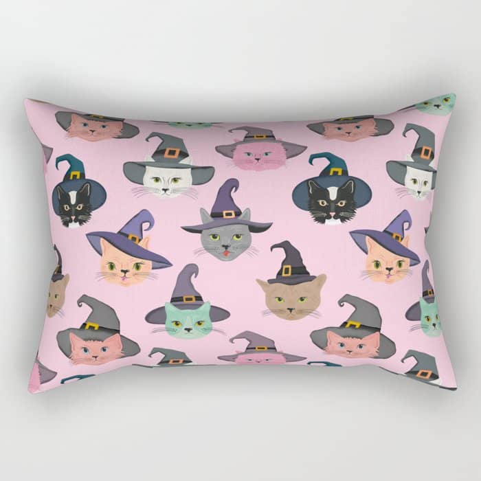 Witchy Kitties - Halloween Cats Rectangular Pillow