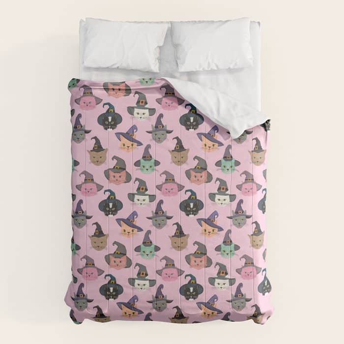 Witchy Kitties - Halloween Cats Comforter