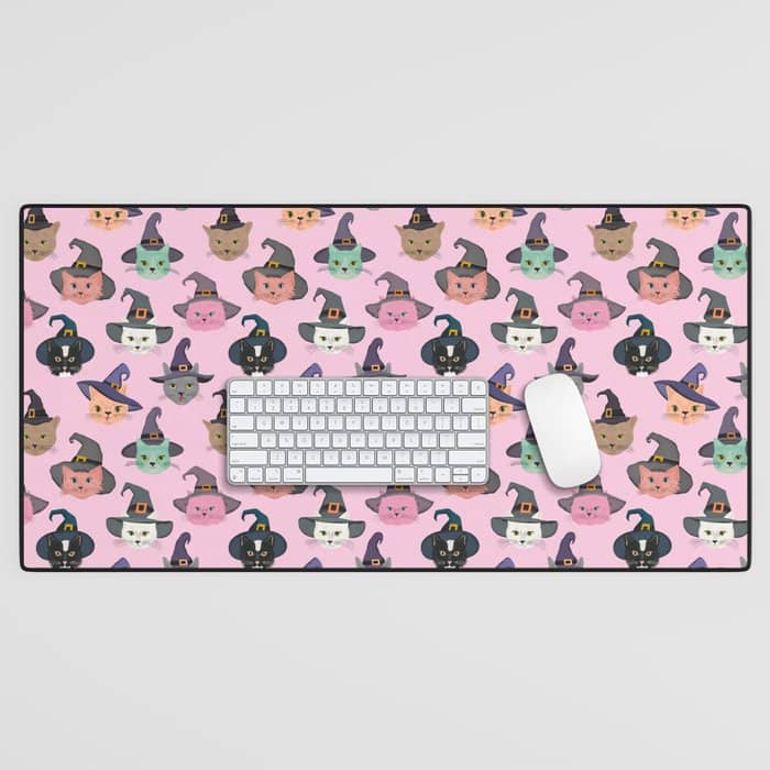 Witchy Kitties - Halloween Cats Desk Mat